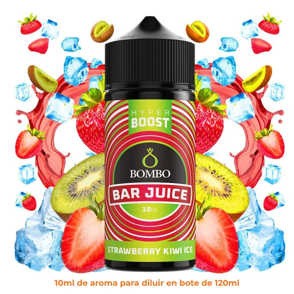 Bombo Bar Juice Hyper Boost - Strawberry Kiwi Ice 10ml (Longfill 120ml)