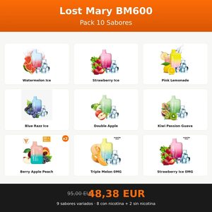 Lost Mary BM600 Pack 10 Sabores Variados