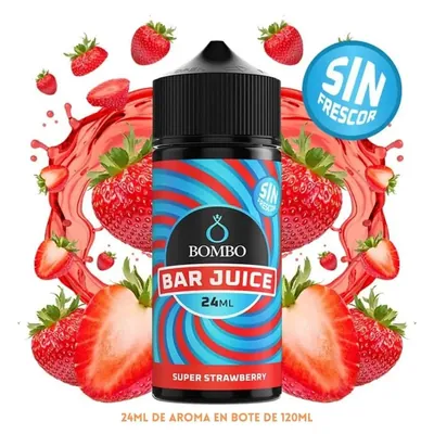 Aroma Bombo Bar Juice Super Strawberry Sin Frescor Longfill 24/120ml