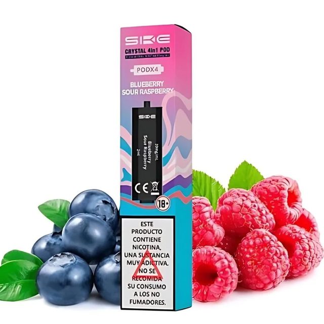 Cartuchos Ske Crystal 4 en 1 Blueberry Sour Raspberry (Pack 4)