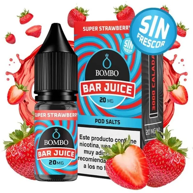Bombo Salts Bar Juice Super Strawberry Sin HIELO 10ml