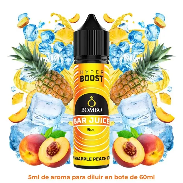Aroma Bombo Hyper Boost 5ml Pineapple Peach Ice
