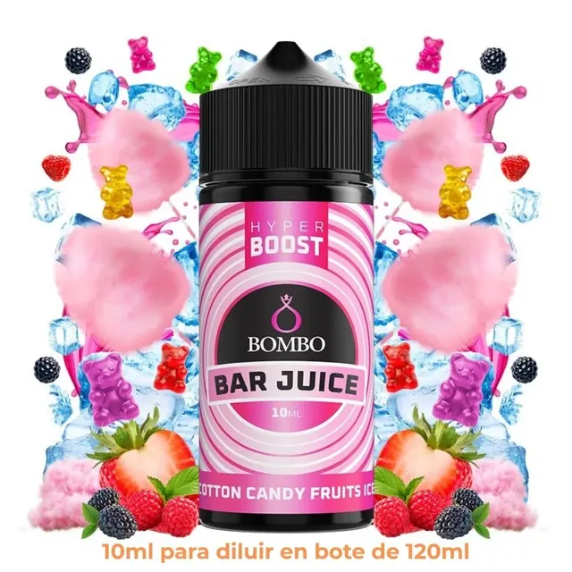 Aroma Bombo Bar Juice Hyper Boost Cotton Candy Fruits Ice Longfill 10/120ml