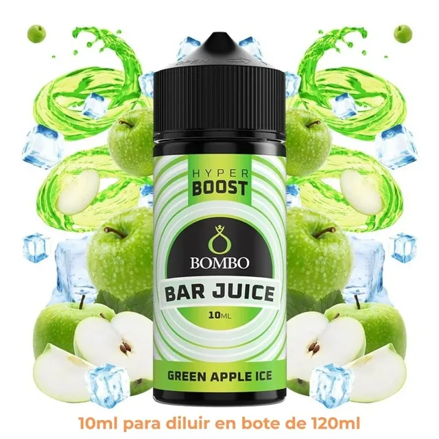 Aroma Bombo Bar Juice Hyper Boost Green Apple Ice Longfill 10/120ml