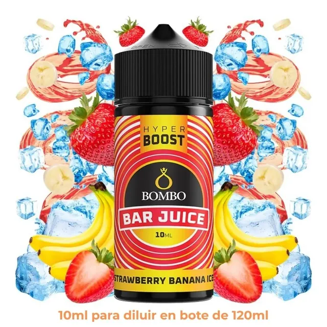 Aroma Bombo Bar Juice Hyper Boost Strawberry Banana Ice Longfill 10/120ml