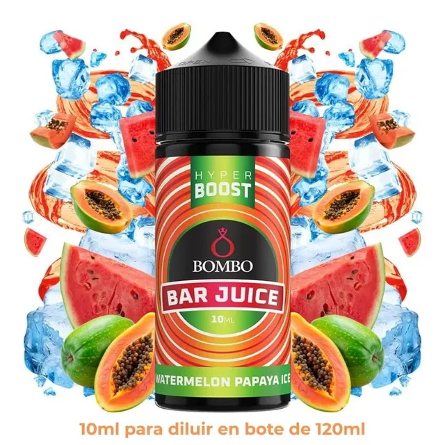 Aroma Bombo Bar Juice Hyper Boost Watermelon Papaya Ice Longfill 10/120ml