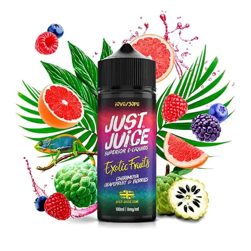 Just Juice Exotic Fruits Cherimoya Grapefruit & Berries 100ml Just Juice Exotic Fruits Cherimoya Grapefruit & Berries 100ml