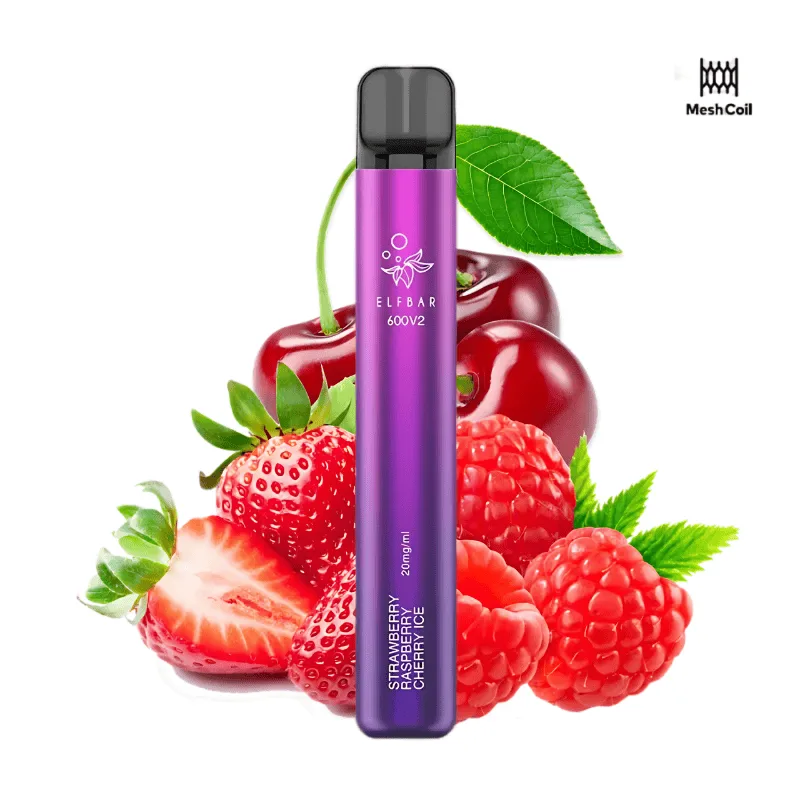 Elfbar 600 V2 Strawberry Raspberry Cherry Ice 20mg