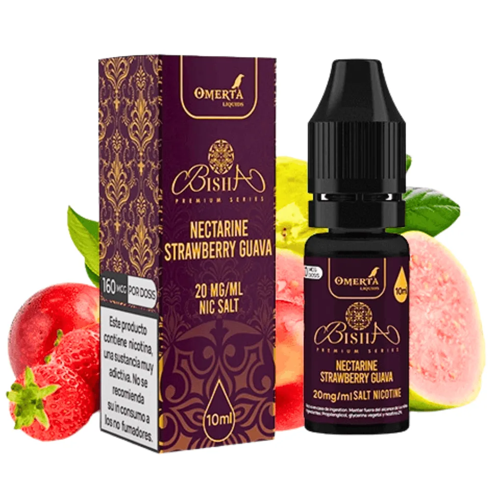 Omerta Bisha Salts Nectarine Strawberry Guava 10ml
