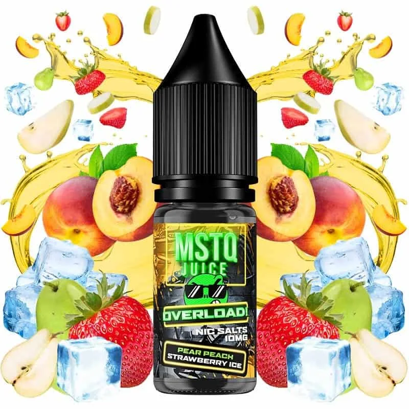 MSTQ Juice Overload Salts Pear Peach Strawberry Ice 10ml