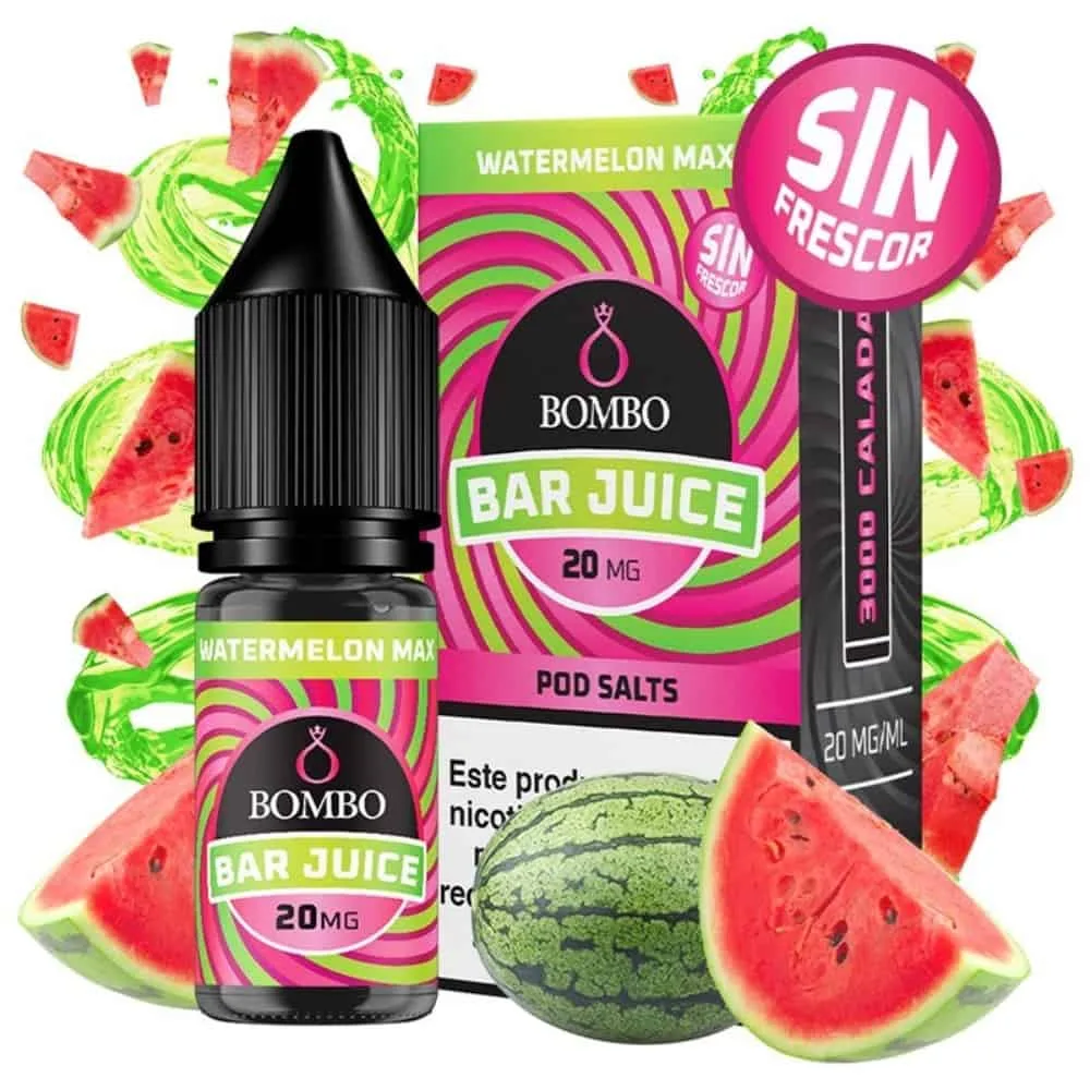 Bombo Salts Bar Juice Watermelon Max Sin Frescor 10ml