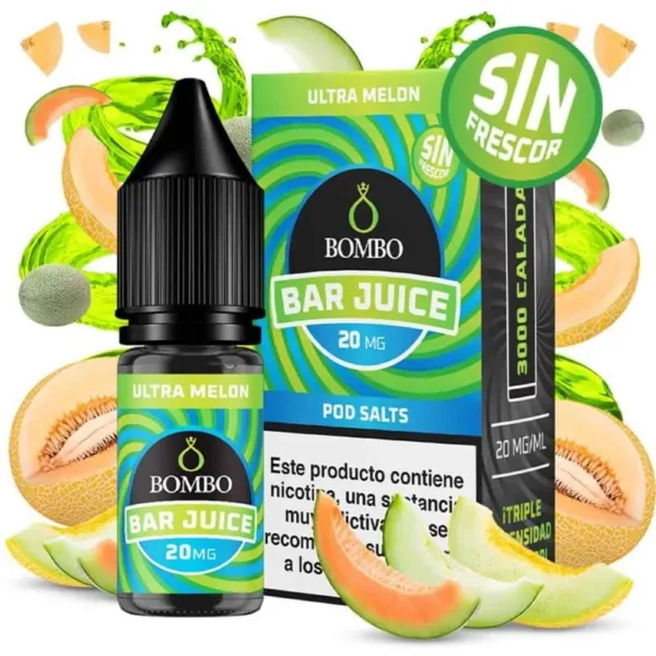Bombo Salts Bar Juice Ultra Melon Sin Frescor 10ml