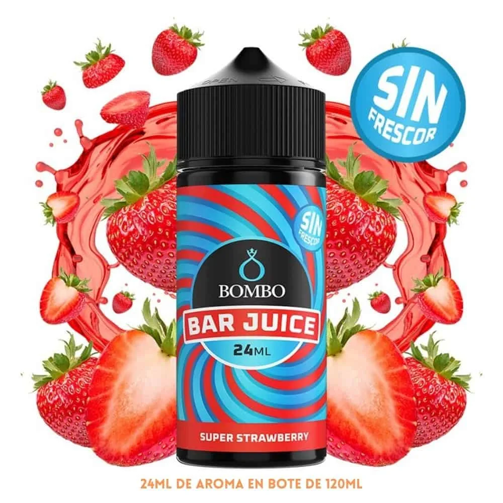 Aroma Bombo Bar Juice Super Strawberry Sin Frescor 24ml