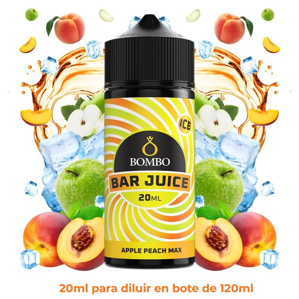 aroma-bombo-bar-longfill-apple-peach-max-20ml.jpg Aroma Bombo Bar Juice Apple Peach Max Longfill 20/120ml - Imagen 1