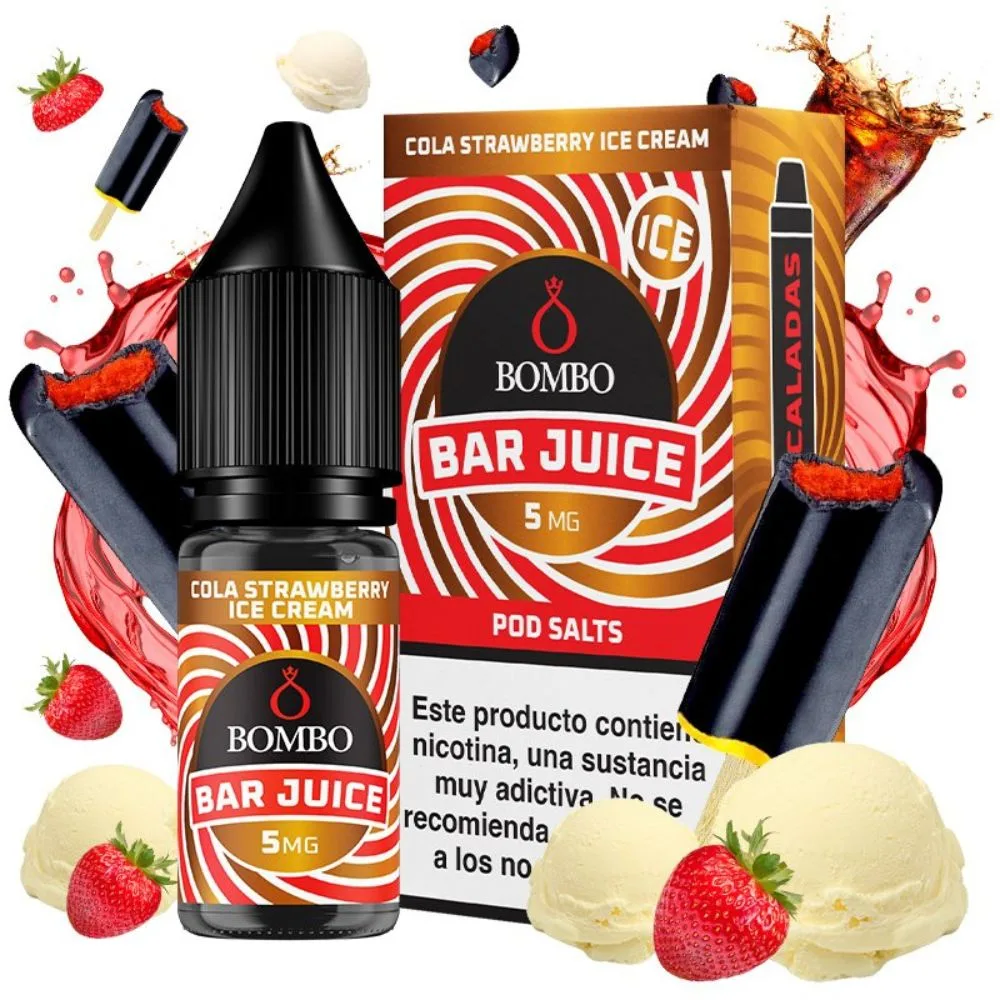 bombo-salts-bar-juice-cola-strawberry-ice-cream.jpg Bombo Salts Bar Juice Cola Strawberry Ice Cream 10ml - Imagen 1